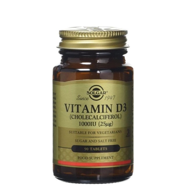 Solgar Vitamin D3 1000iu 90 ταμπλέτες 